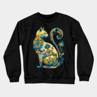 Ukrainian Cat Floral Vintage Ukraine Flag & Vyshyvanka Crewneck Sweatshirt